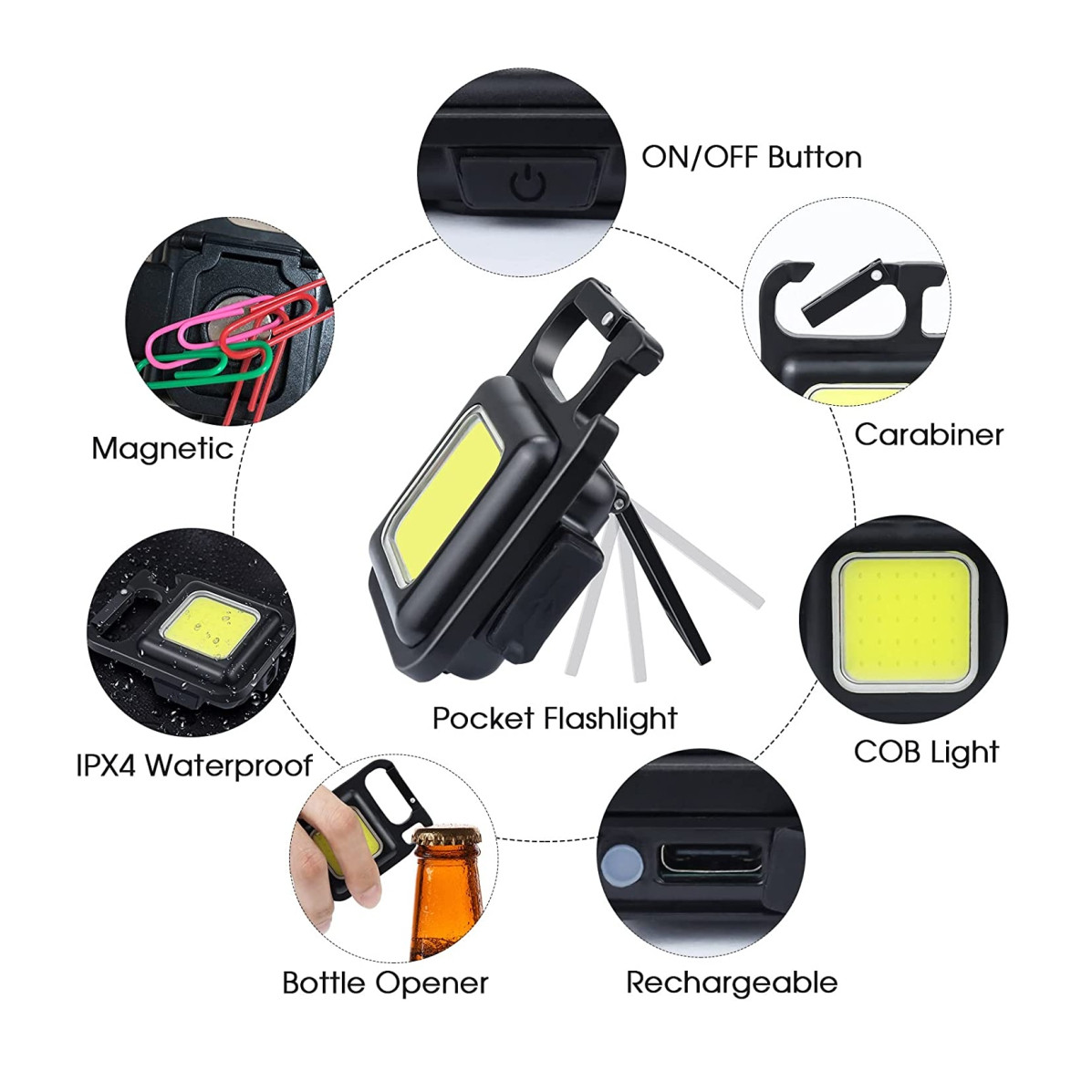 Miniatura 5 de Mini Linterna Llavero Portátil Magnética